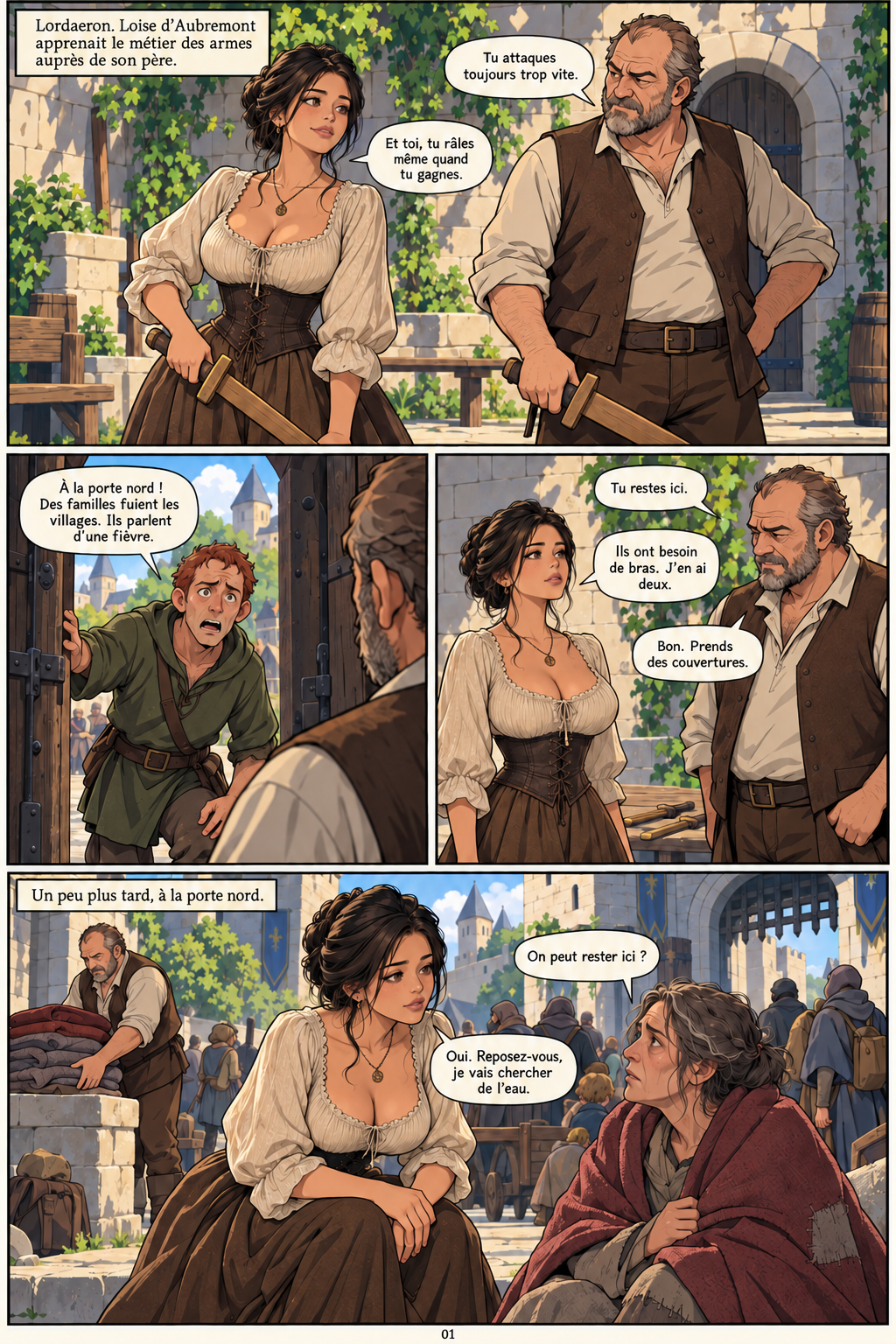 Planche 1 sur 18 — Loise et son père, les premières alertes.
